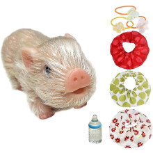 (A) Mini bambola maialino realistica in morbido silicone, giocattolo per neonati con accessori per bambini piccoli