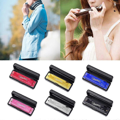 (Pink) 10 Hole 20 Tone Harmonica for Children Beginners with Numbered Notes, Metal ABS Construction 1