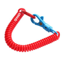 (Red) Dehnbares Spiralschlüsselband, TPU mit Legierhaken, 18 cm, mehrfarbig, für Schlüssel Handys Brieftaschen Ausweise Werkzeuge