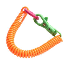 (Orange) Dehnbares Spiralschlüsselband, TPU mit Legierhaken, 18 cm, mehrfarbig, für Schlüssel Handys Brieftaschen Ausweise Werkzeuge