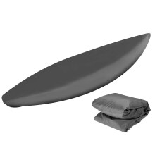 (Gray, 4.6 to 5.0m) Kayak Cover, 210D Silver Coated Oxford Cloth, Waterproof Sunscreen Storage Cover for Outdoor Canoe, Multiple Sizes, Grey