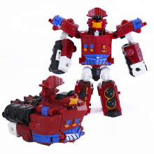 (Red) Transformujúca sa robotická hračka 15 cm ABS lietadlo, cisterna, traktor, model vozidla