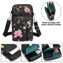 (style325) Paquete de 2 bolsos para teléfono, carteras, bandoleras y bolsos de mano ligeros de nailon.