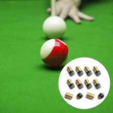 (12MM) Billard-Queuespitze, 10 mm, 10er-Pack, Kupfer und PU-Leder für Queue-Zubehör