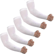 (White) Manchons de compression pour couvrir les tatouages, protection UV UPF 50+, effet rafraîchissant, lot de 5 paires