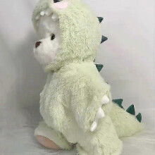 (dinosaur lianti, clo with bear) Urso de Pelúcia Artesanal 30cm com Vestido Intercambiável para Abraçar e Cosplay