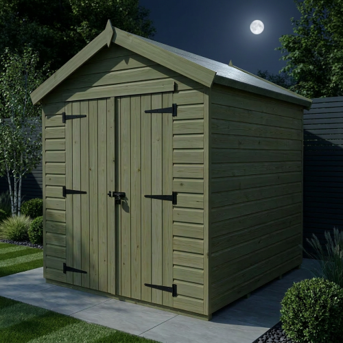 6 x 7 Apex Shed Tanalised (Double Door, No Windows) 2