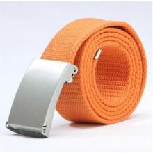 (Orange, 130cm) Cintura in tela, unisex regolabile, larghezza 3,8 cm, lunghezza 110-140 cm, per pantaloni jeans, uso tattico outdoor