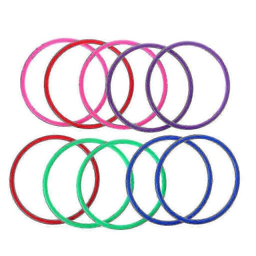(6 cm inner diameter) Plastic Throwing Rings, 10-Piece Multi-Color Set, Safe Toy for Hand-Eye Coordination Development 2