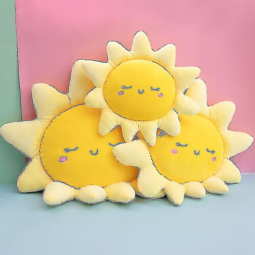 (Blue Cloud, 45cm) Soft Sun or Cloud Pillow with Elastic Strap, Fixable on Chair, Down Cotton Filled 2