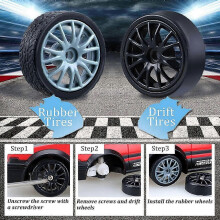 (Gray) 2.4GHz Remote Control Drift Car 1/24 Scale 4WD for Multi-Player Racing with LED Lights