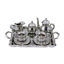 (Silver) Speelset met theethema voor kinderen, gemaakt van legeringsmateriaal, verkrijgbaar in zilver, goud en roségoud.