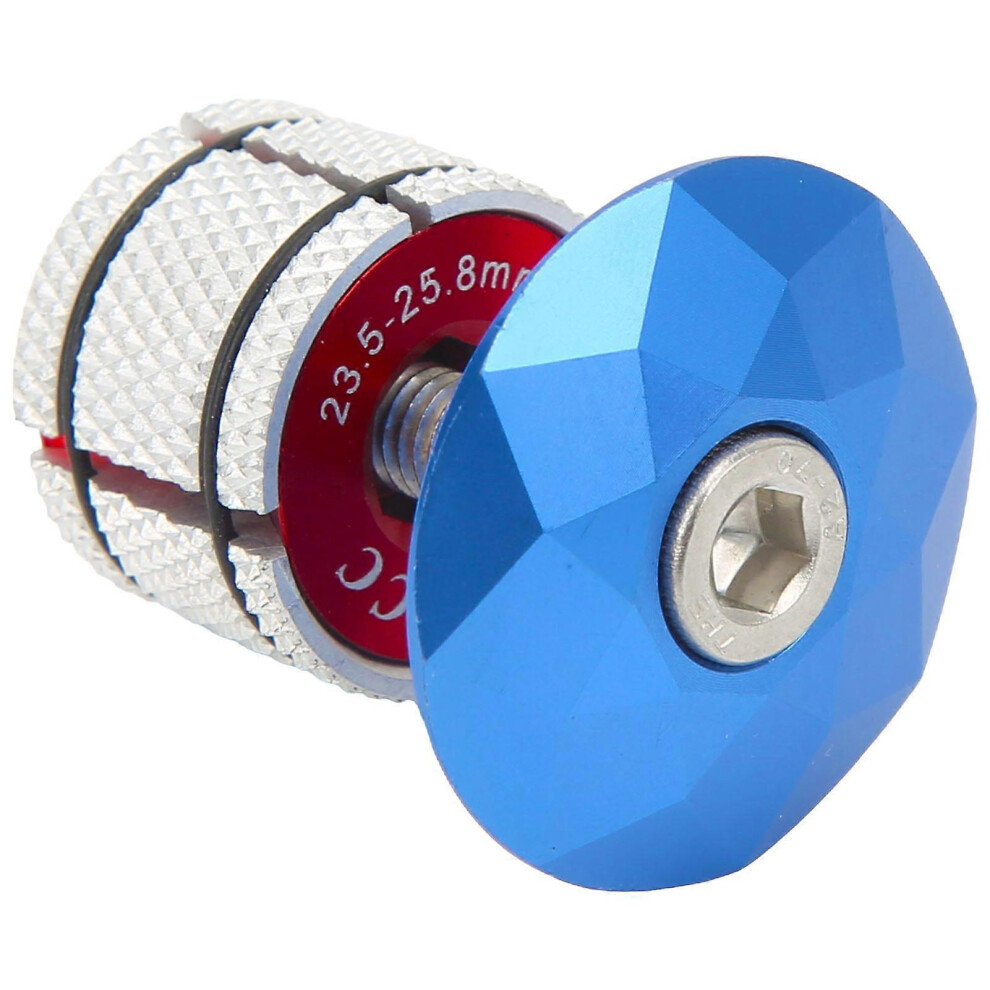 (Blue) Bike Headset Expander Stem Top Cap, Aluminium Alloy Compression Plug For 1 1/8 28.6Mm Head Tube, For Carbon Aluminium Iron Front Fork Steerer Blue 6901168077146
