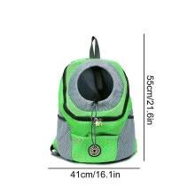 (Green, L) Mochila para perros con sistema de transporte delantero y trasero, cierre de seguridad ajustable y bolsillos de almacenamiento.