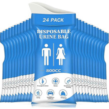 (Blue 24) Wegwerp urinezakjes 12/24 stuks 800 ml draagbaar urinoir voor reizen, kamperen en noodgevallen