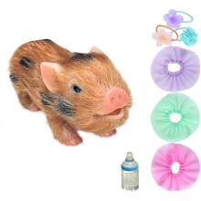(E) Mini bambola maialino in silicone realistica, giocattolo per neonati da 12,7 cm con accessori