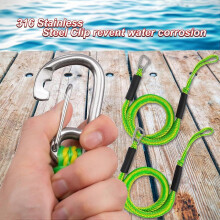 (Green) Bungee Dock Line with Snubber 2-Pack for Kayak Jet Ski SeaDoo Pontoon Boat
