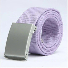 (Purple, 105CM) Canvas Gürtel, verstellbar, Unisex, 3,8 cm Breite, verschiedene Längen 110-140 cm, atmungsaktiv für Outdoor und den Alltag