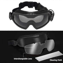 (Black) Lunettes de protection FMA Airsoft Regulator avec ventilateur antibuée, protection oculaire tactique pour paintball
