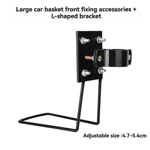 (Black, L) Bicycle Quick Release Bracket Compatible with Cargo Rack Front Rear Basket Mount Kit 1