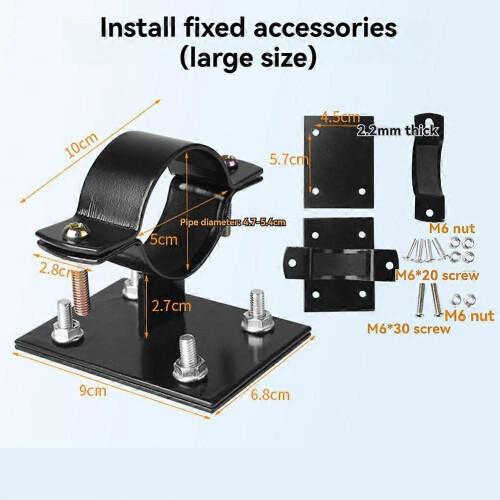 (Black, L) Bicycle Quick Release Bracket Compatible with Cargo Rack Front Rear Basket Mount Kit 2