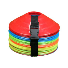 (with Buckle Strap) Cônes de marquage en PE, 50 pièces 5 couleurs, pour entraînement de football et sports extérieurs