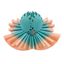 (Gray Pink, 8x8cm) Palla ad ingranaggi stampata in 3D, spinner antistress, allenamento coordinazione mani, misure disponibili 6x6 8x8 10x10 cm