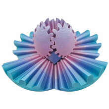 (Purple Pink, 8x8cm) Palla ad ingranaggi stampata in 3D, spinner antistress, allenamento coordinazione mani, misure disponibili 6x6 8x8 10x10 cm