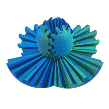 (Blue green, 6x6cm) Palla ad ingranaggi stampata in 3D, spinner antistress, allenamento coordinazione mani, misure disponibili 6x6 8x8 10x10 cm