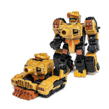 (Yellow) Premiestniteľný robot, 15 cm z ABS materiálu, manuálne prestaviteľný na dopravné prostriedky, pre deti vo veku 4-6 rokov