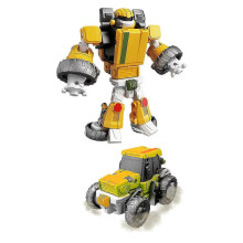 (Light Yellow) Premiestniteľný robot, 15 cm z ABS materiálu, manuálne prestaviteľný na dopravné prostriedky, pre deti vo veku 4-6 rokov