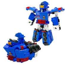 (Dark Blue) Premiestniteľný robot, 15 cm z ABS materiálu, manuálne prestaviteľný na dopravné prostriedky, pre deti vo veku 4-6 rokov