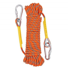 20M Corde de Securité d'escalade Extérieure Anti-déchirures Alpinisme Sauvetage Corde con 2 Mousquetons, para