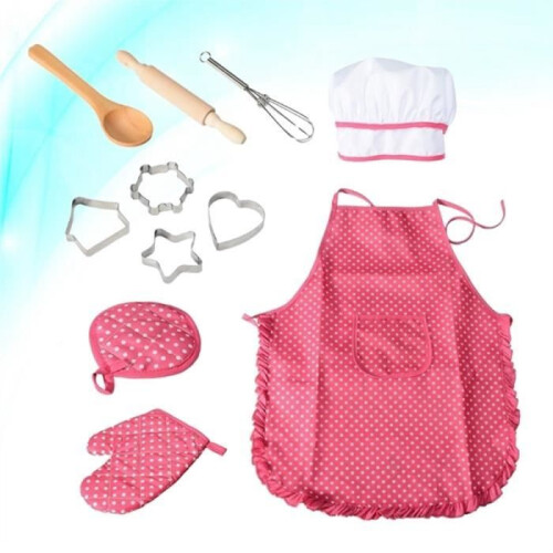 Complete children's kitchen set - Chef - 11 pieces - Pink - Wooden utensils 2