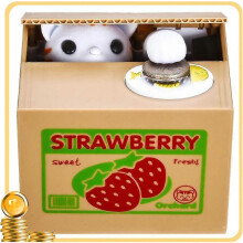 (Strawberry) Automaattinen varastava säästöpankki, ääni-toiminto, suuri kapasiteetti, lasten säästämiseen
