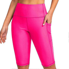 (Rose Red, XL) Damen Neopren Shorts zum Surfen, hoher Bund, seitliche Taschen, reduziert Reibung, für Tauchen Wasserski Wassersport