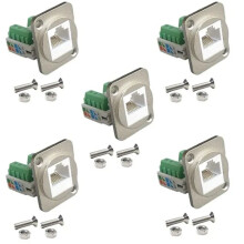 5 RJ45 CAT.5E Ledningsterminaler Nätverksdatormoduler med Fixeringsmuttrar (Silver)