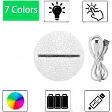 10 Pezzi Base per Lampada da Tavolo nel Acrilico 3D LED Base per Luce Notturna 7 Colori Regolare ABS Accessori per Illuminazione un Batteria o Tramite