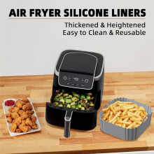 2PCS Silicone Air Fryer Liners for Air Fryer Pro XL AF141 AF140 AF181 Square Air Fryer Liners Reusable Basket C