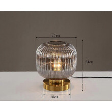 (UK plug, Dia20cm Smoky gray) Luminária de Mesa Moderna com Estrutura Dourada e Abajur de Vidro Branco para Quarto Sala de Estar