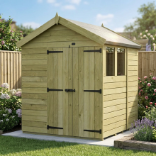 6 x 7 Apex Shed Tanalised (Double Door, With Windows)