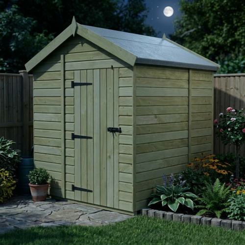 6 x 7 Apex Shed Tanalised Single Door, No Windows) 2