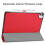 (Multicolor, Red) For iPad Pro 11 (2024) PC+PU Auto Wake Sleep Case with Tri-fold Stand - Red 4