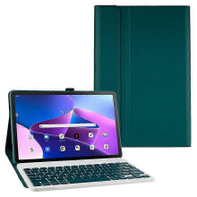 (Green) For Lenovo Tab M10 Plus 3rd Gen / Xiaoxin Pad 2022 10.6in PU Stand Case w/ BT Keyboard