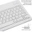 (10 inch White) Ultra-Slim Rechargeable Wireless Bluetooth Keyboard 4