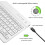 (10 inch White) Ultra-Slim Rechargeable Wireless Bluetooth Keyboard 5