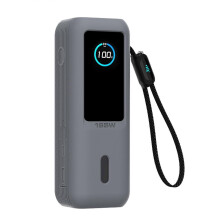 (Gray) Outdoor Silicone Travel Case for 165W Power Banks Protective Storage Box Black