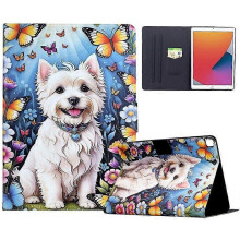 (Dog) Stand Case for iPad 10.2 2020/2019 Air 10.5 2019 Pattern Leather Cover Auto Wake Sleep