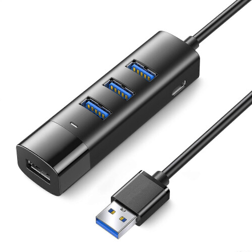 (150cm, USB) Hub USB 3.0 a 4 porte da 5 Gbps, adattatore portatile multiporta per laptop e PC.