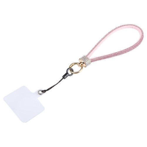 (Pink) Universal Phone Flash Diamond Short Lanyard
